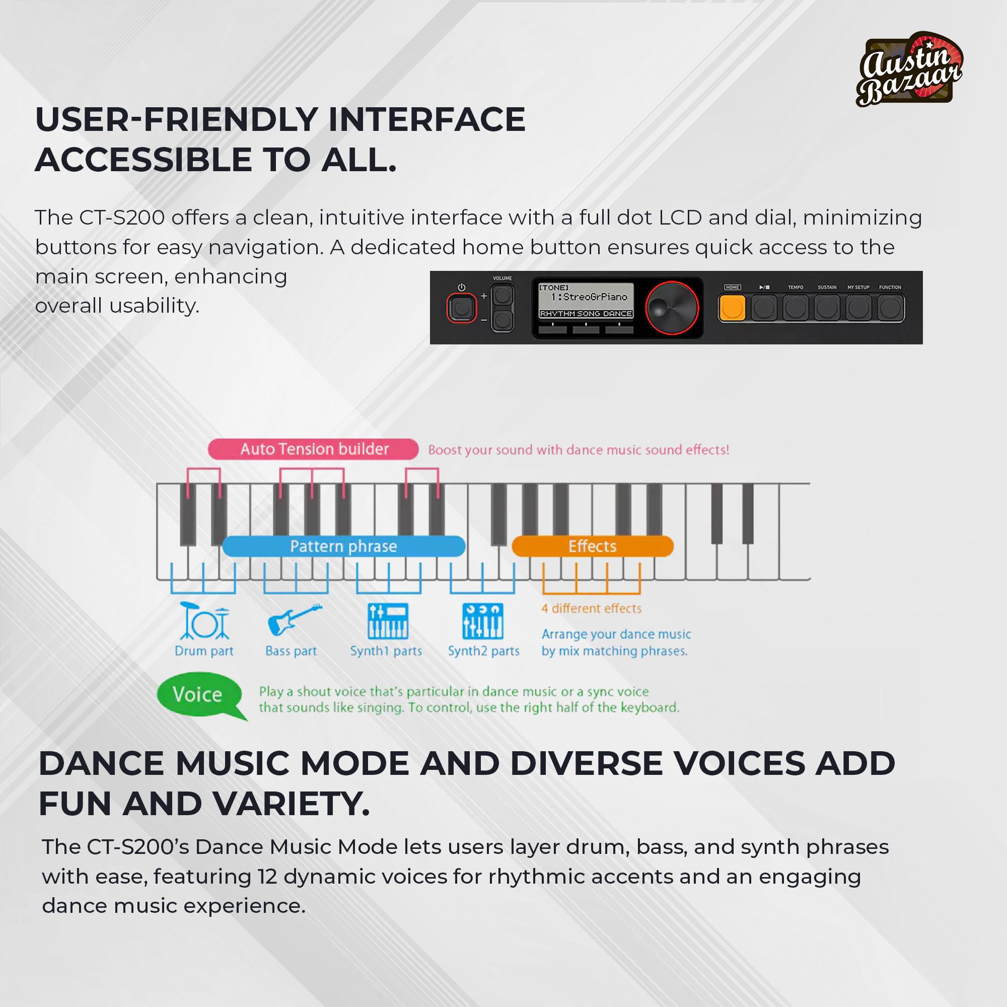 Amazon.com: Casio CT-S200 Casiotone 61-Key Portable Keyboard